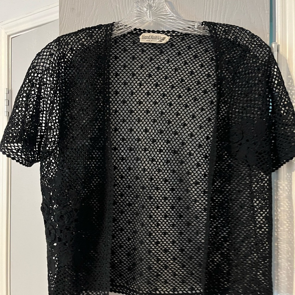 Black Knit Open Cardigan